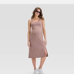 Isabel Maternity by Ingrid & Isabel beige  Midi Dress